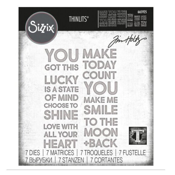 Sizzix Thinlits Die Set 7PK - Bold Text #2 by Tim Holtz - 665925 - NWT - Picture 1 of 2